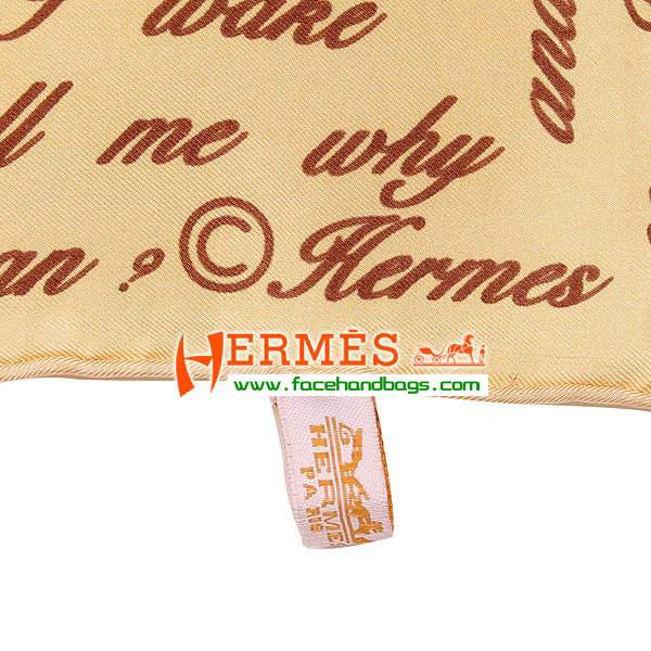 Hermes 100% Silk Square Scarf Yelow HESISS 130 x 130 - Click Image to Close